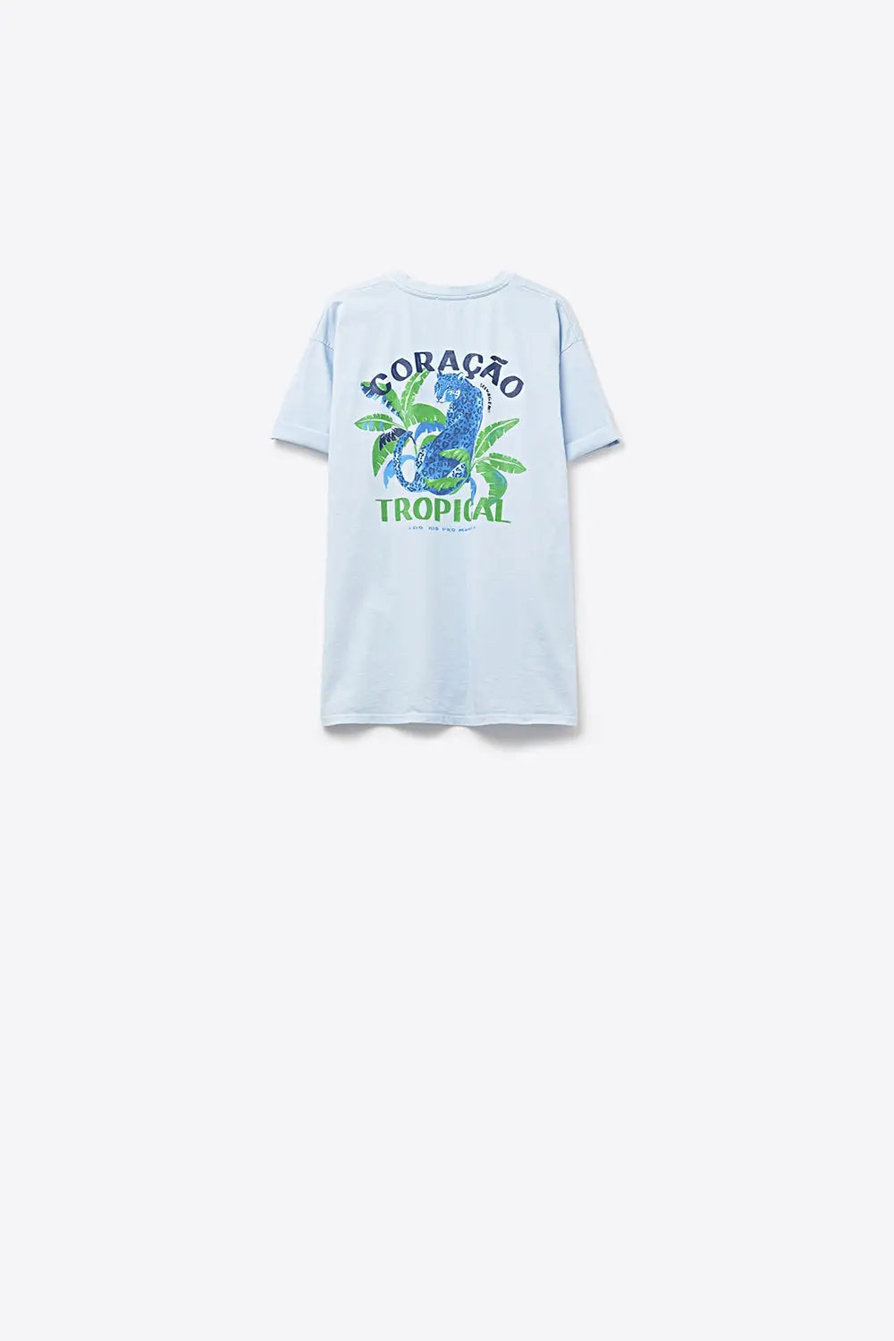 Blue t-shirt made in Italy with tropical graphic print - BLUE / ONE - T-Shirts