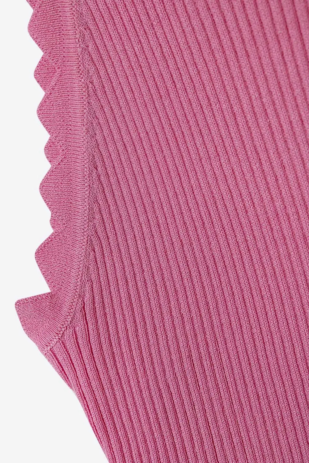 Sleeveless pink top with wave details - PINK / ONE - Tops