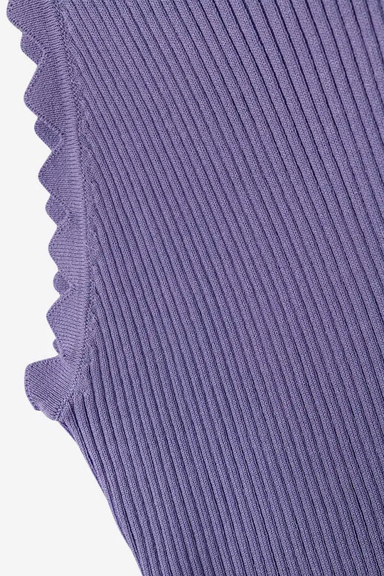 Light Purple Tank Top with Ribbed Underarm Detail - PURPLE / ONE - Tops