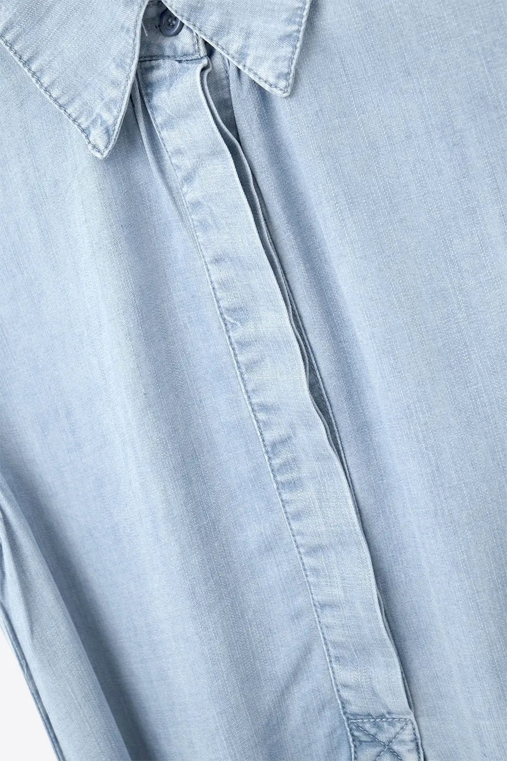 Sleeveless tencel fabric shirt dress in Blue - Dresses