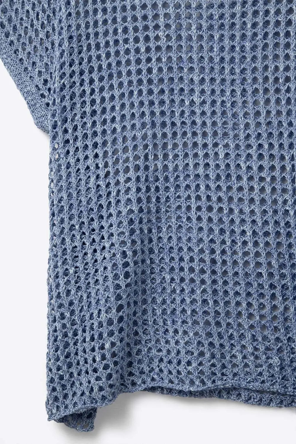 Open-knit dropped Short-sleeved Top in blue - BLUE / ONE - Sweaters