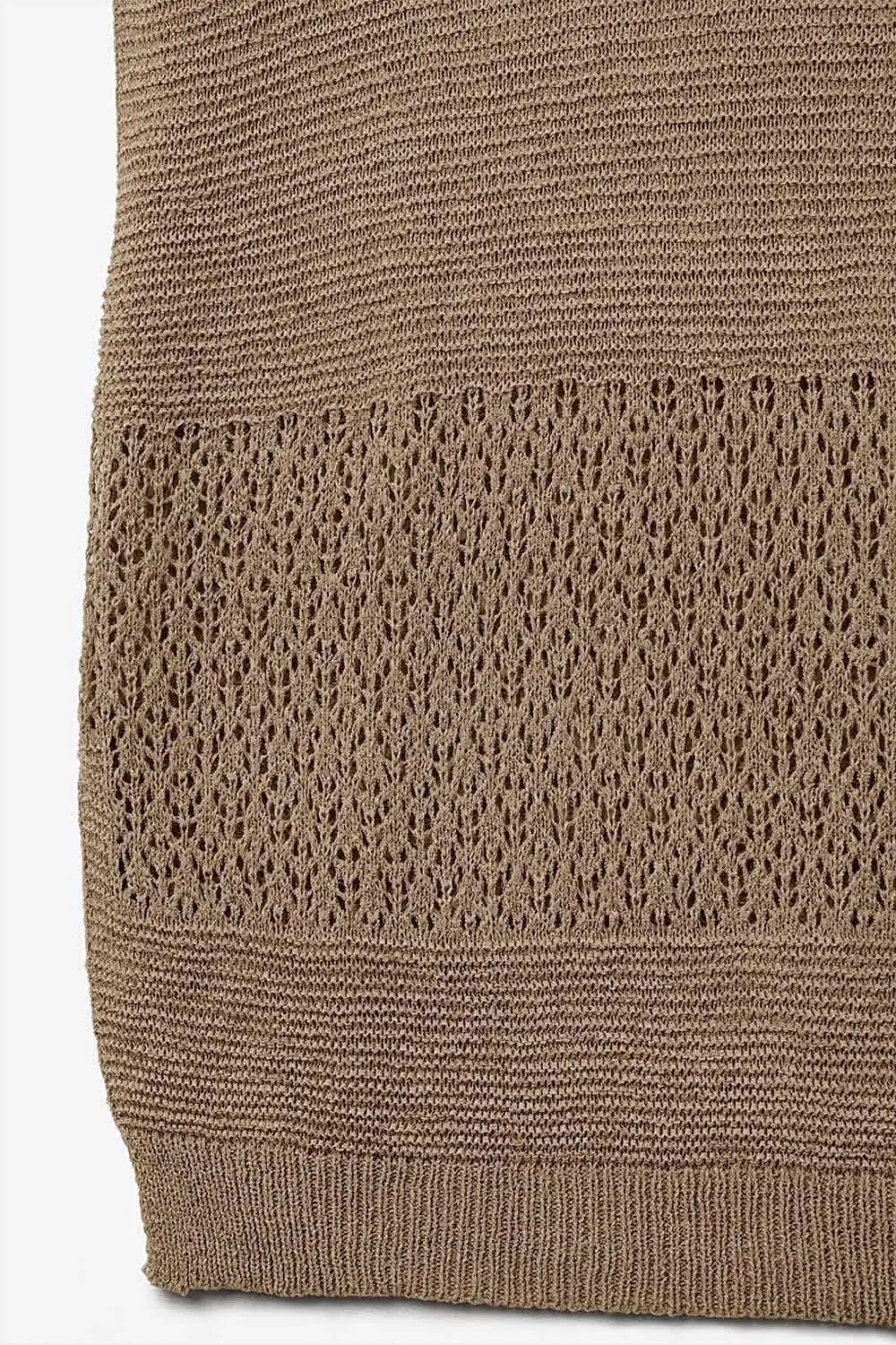 Camel sweater with soft open knit and dropped sleeves - CAMEL / ONE - Sweaters