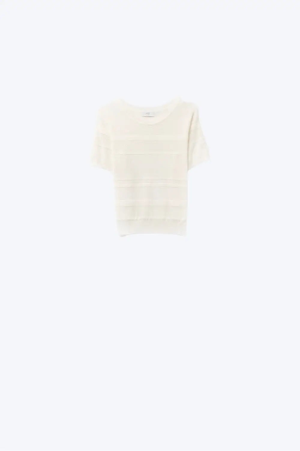 Textured Stripe Knit Sweater in White - WHITE / ONE - Sweaters