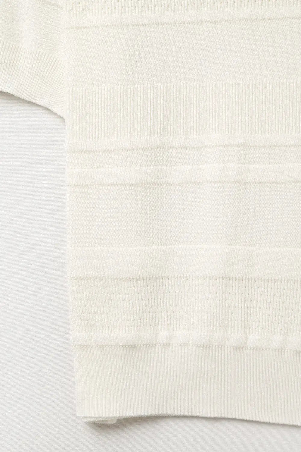 Textured Stripe Knit Sweater in White - WHITE / ONE - Sweaters
