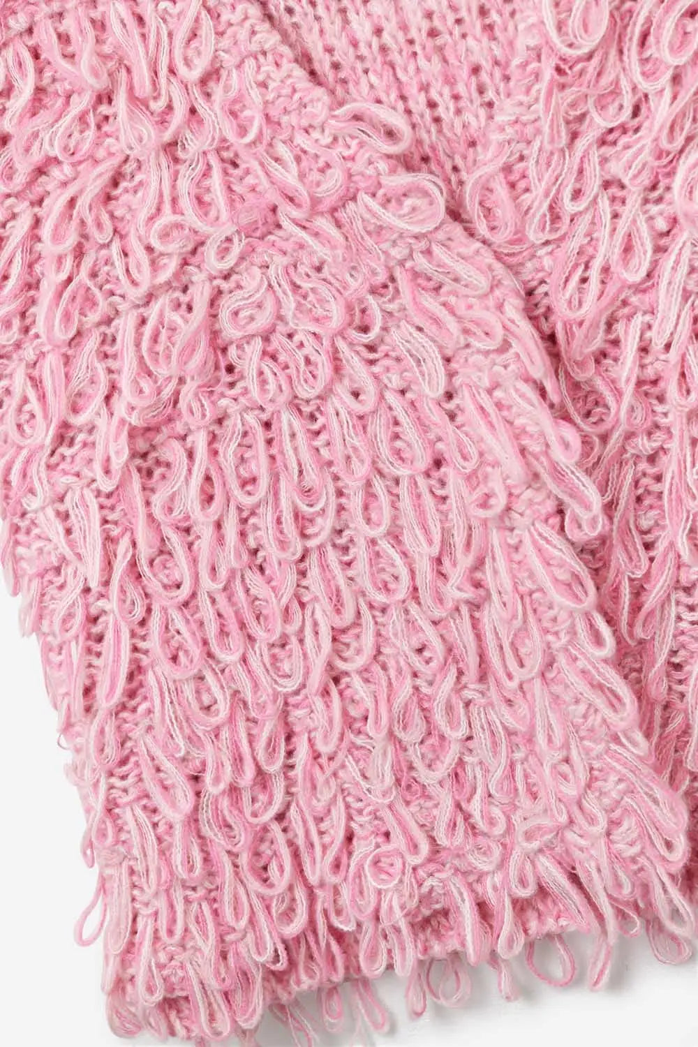 Loop Knit Vest with Textured Fringe Effectm in pink - PINK / ONE - Sweaters