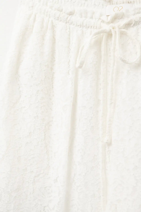 wide-legged lace pants with elastic waistband - Pants