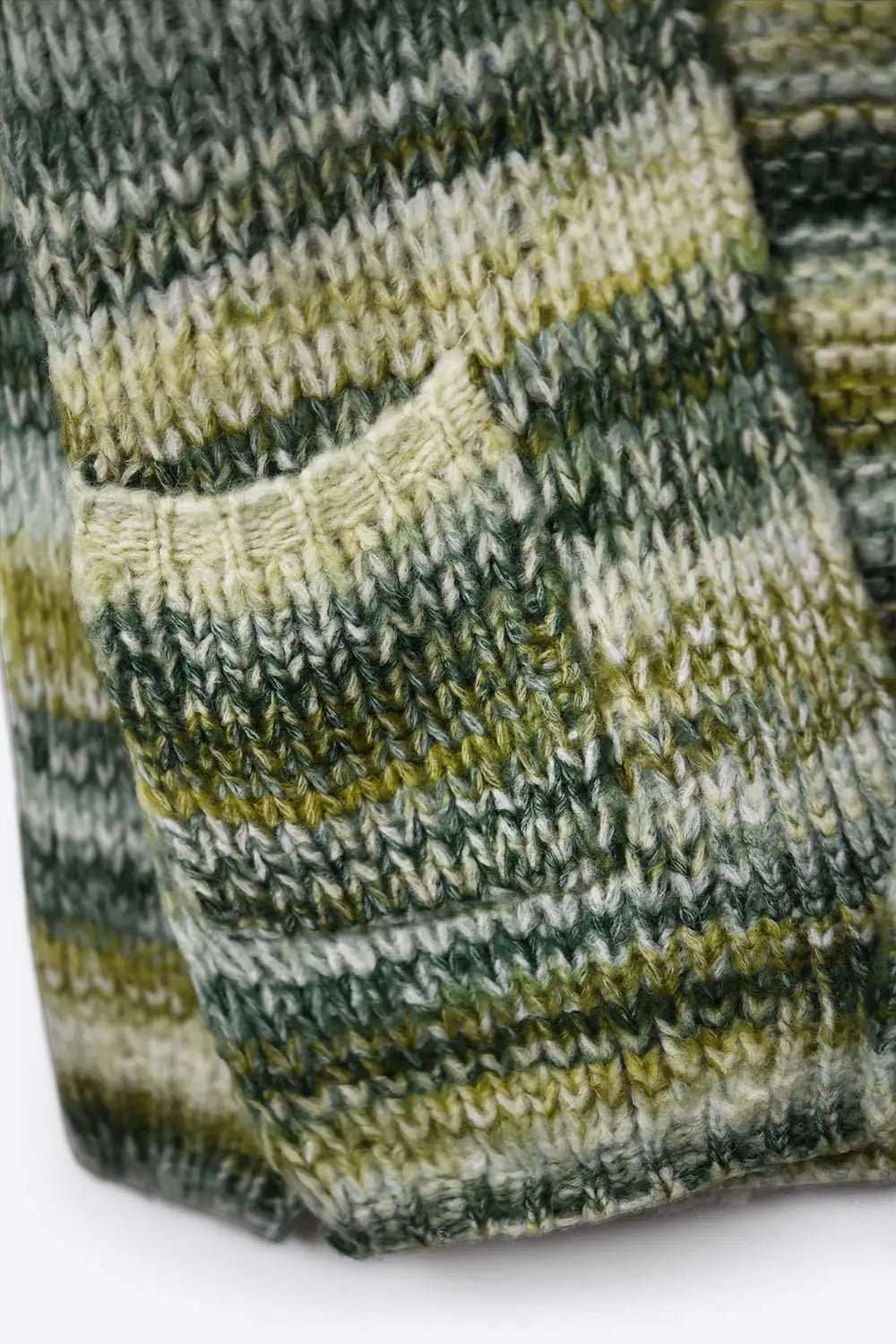Oversized mottled striped long cardigan with pockets in Green - GREEN / ONE - Cardigans