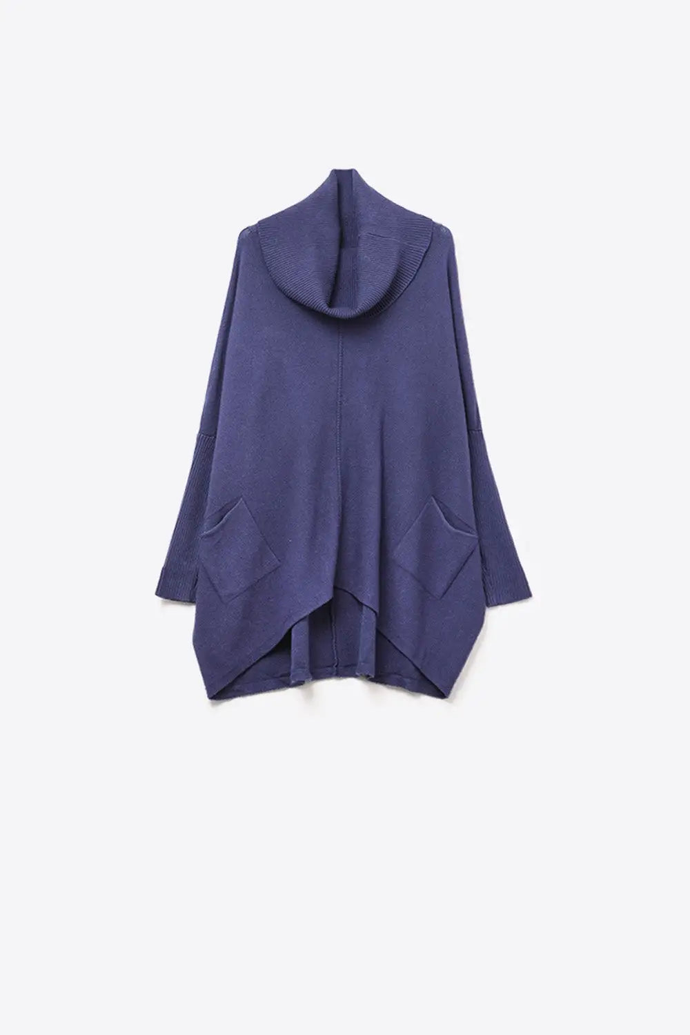 Oversized navy sweater with front pockets - NAVY / ONE - Sweaters