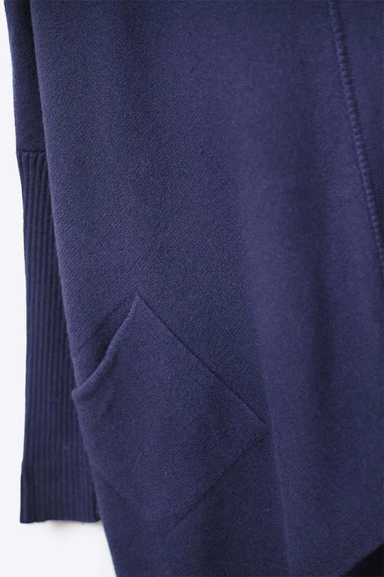 Oversized navy sweater with front pockets - NAVY / ONE - Sweaters