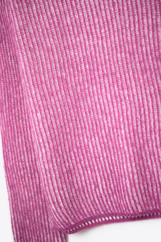fuchsia ribbed knit sweater with a roll neck - FUCHSIA / ONE - Sweaters
