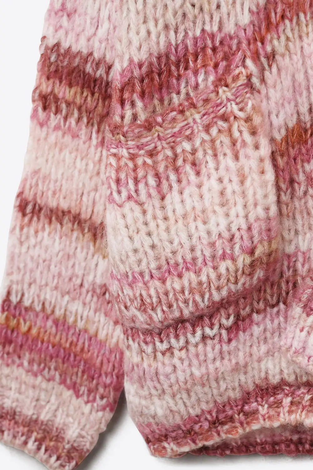 Oversized mottled striped long cardigan with pockets in Pink - PINK / ONE - Cardigans