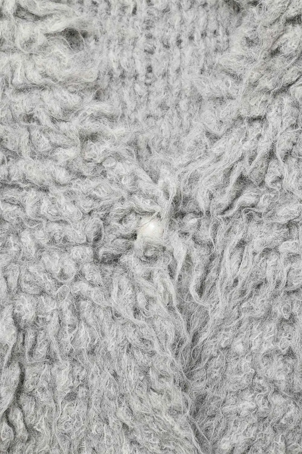 Luxurious vest with grey long-haired texture - GRAY / ONE - Cardigans
