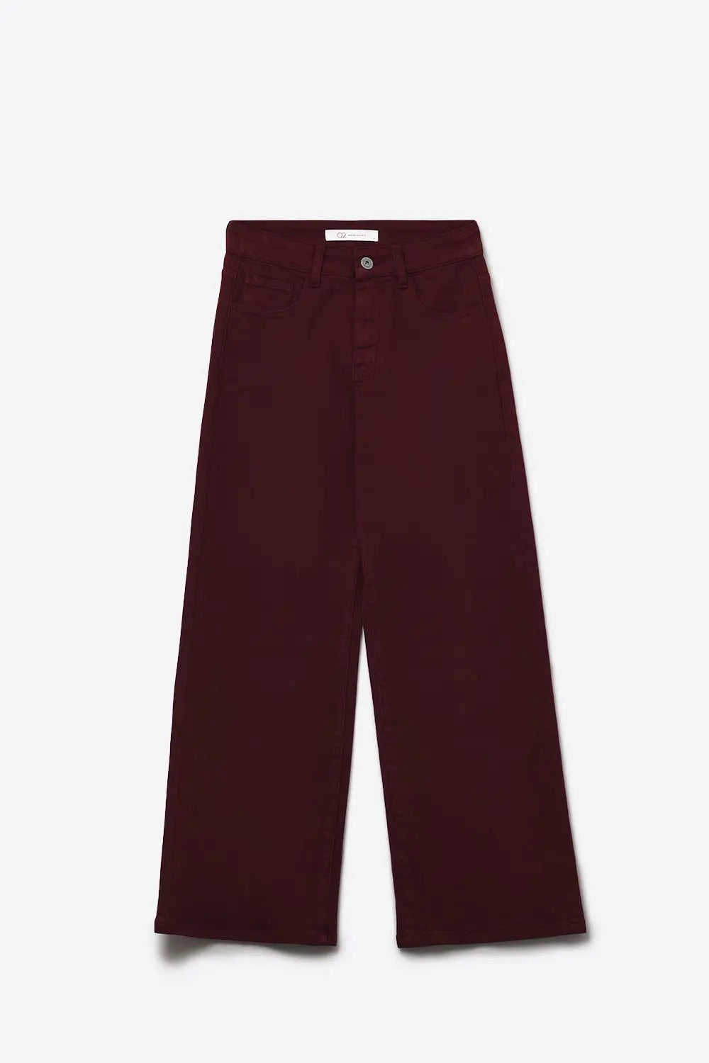 Cropped wide leg jeans in burgundy - Colored Jeans