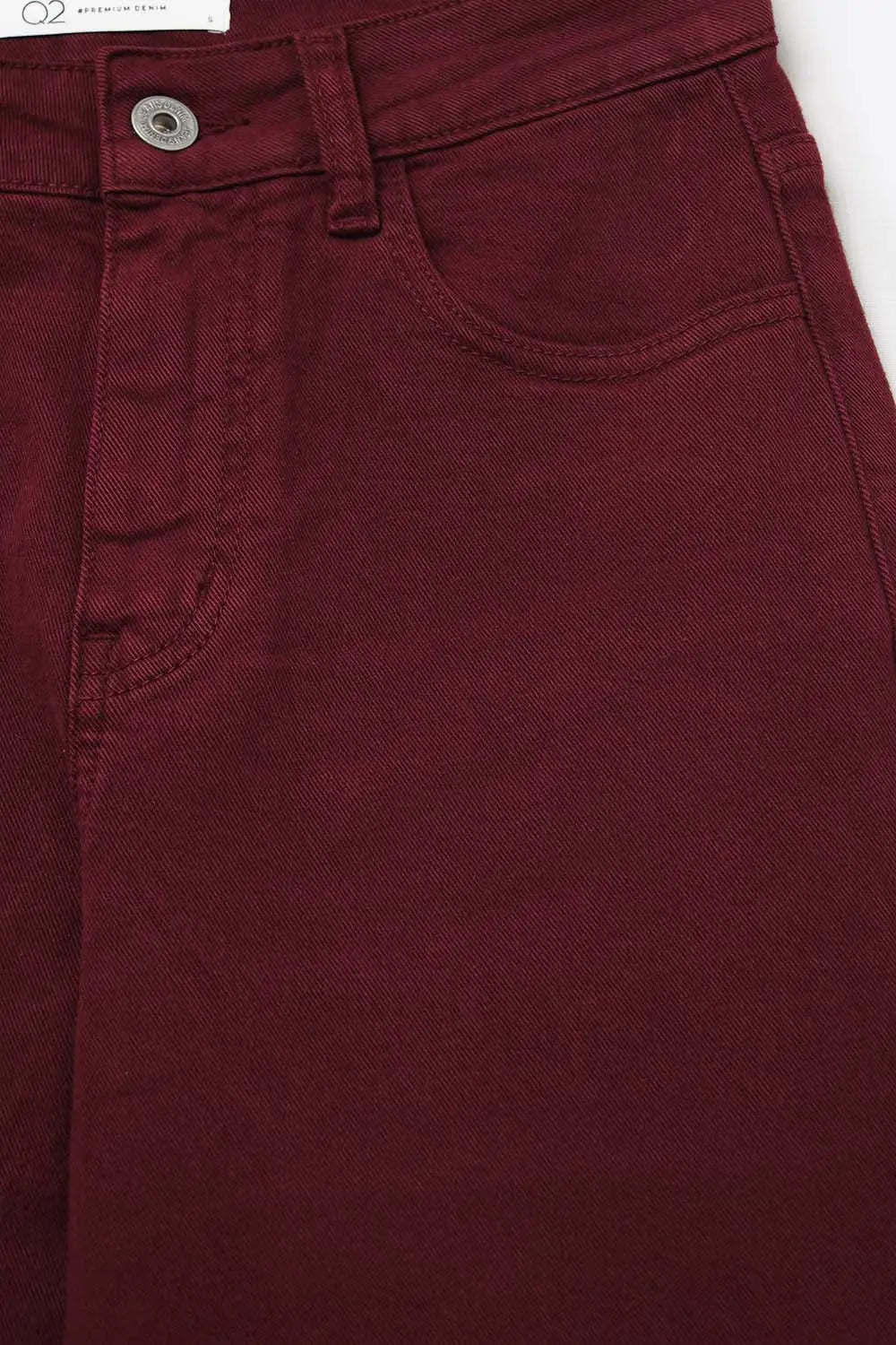 Cropped wide leg jeans in burgundy - Colored Jeans