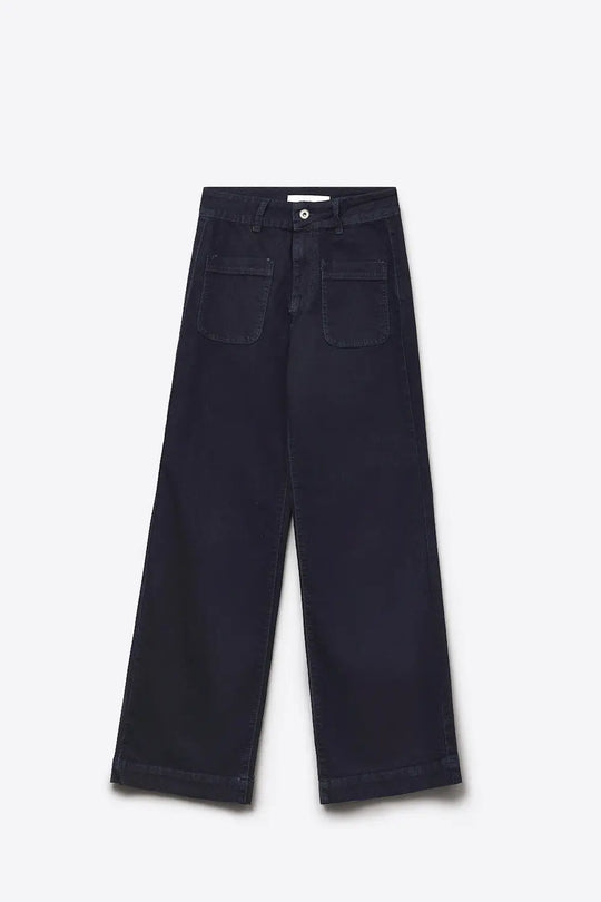 Straight Marine Jeans With Pocket Detail in Deep Blue