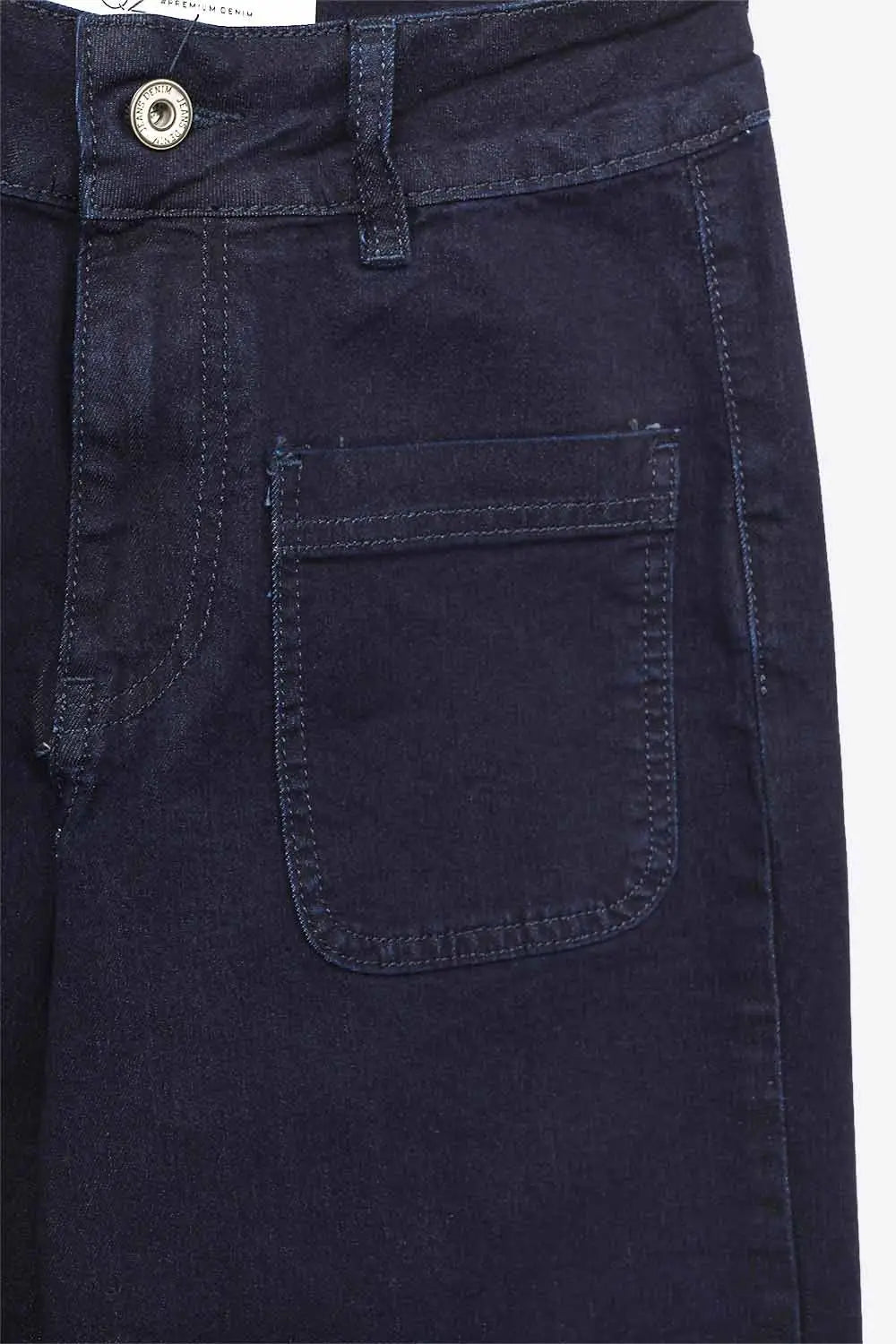 Straight Marine Jeans With Pocket Detail in Deep Blue