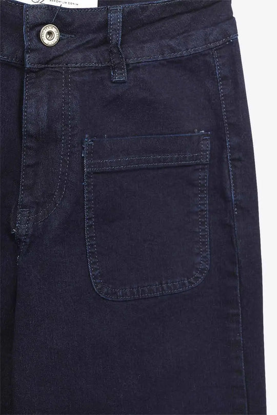 Straight Marine Jeans With Pocket Detail in Deep Blue