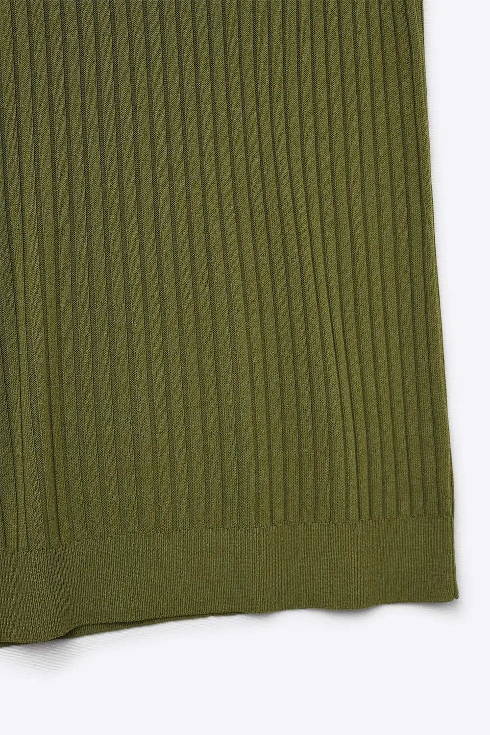 Khaki Sleeveless Ribbed knitted Top - KHAKI / ONE - Sweaters