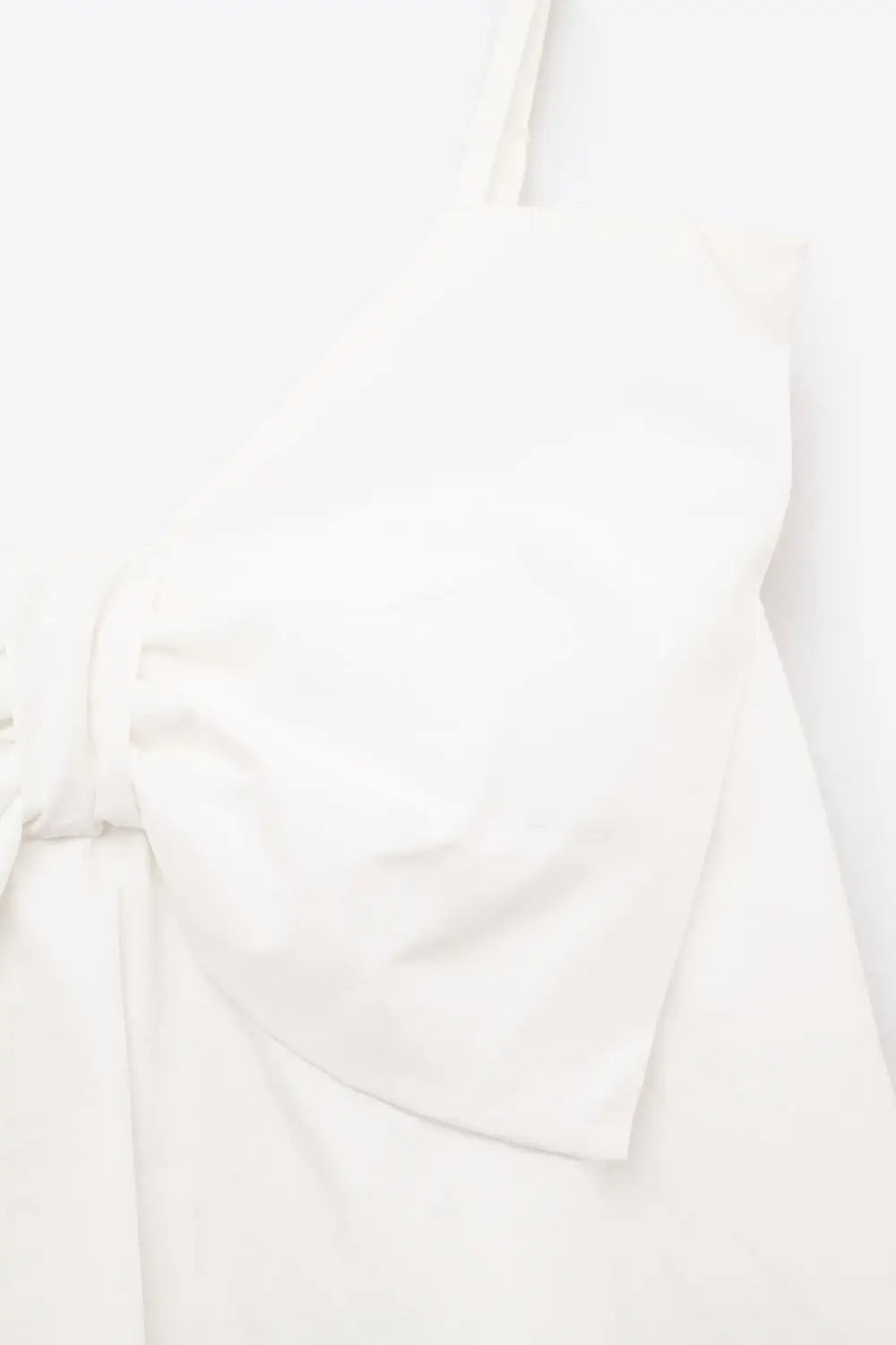 White poplin mini dress with a big bow detail - Dresses