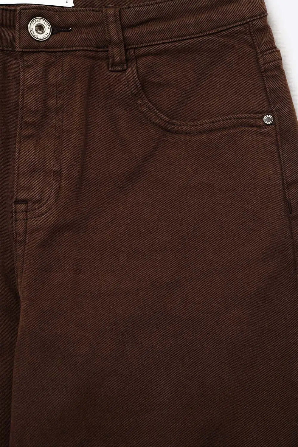 Cotton mid rise slouchy jean in chocolate brown - Colored Jeans