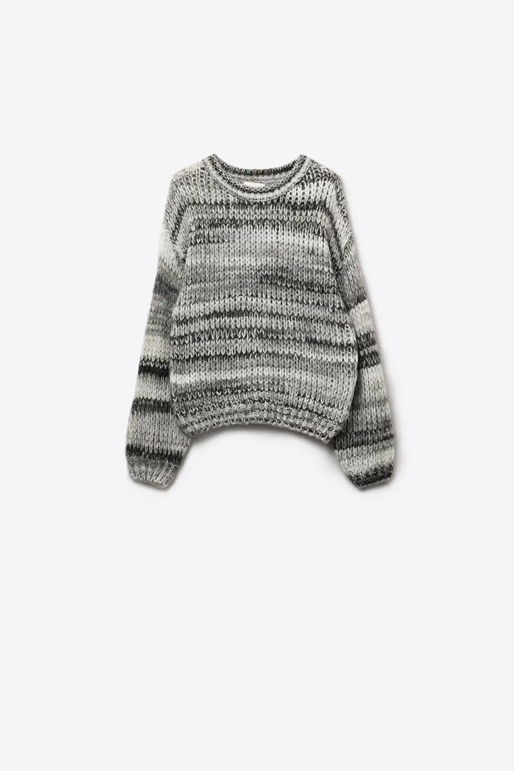 Chunky-knit sweater with marled design in gray - BLACK / ONE - Sweaters