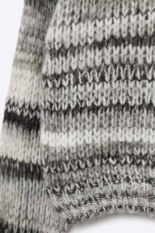 Chunky-knit sweater with marled design in gray - BLACK / ONE - Sweaters