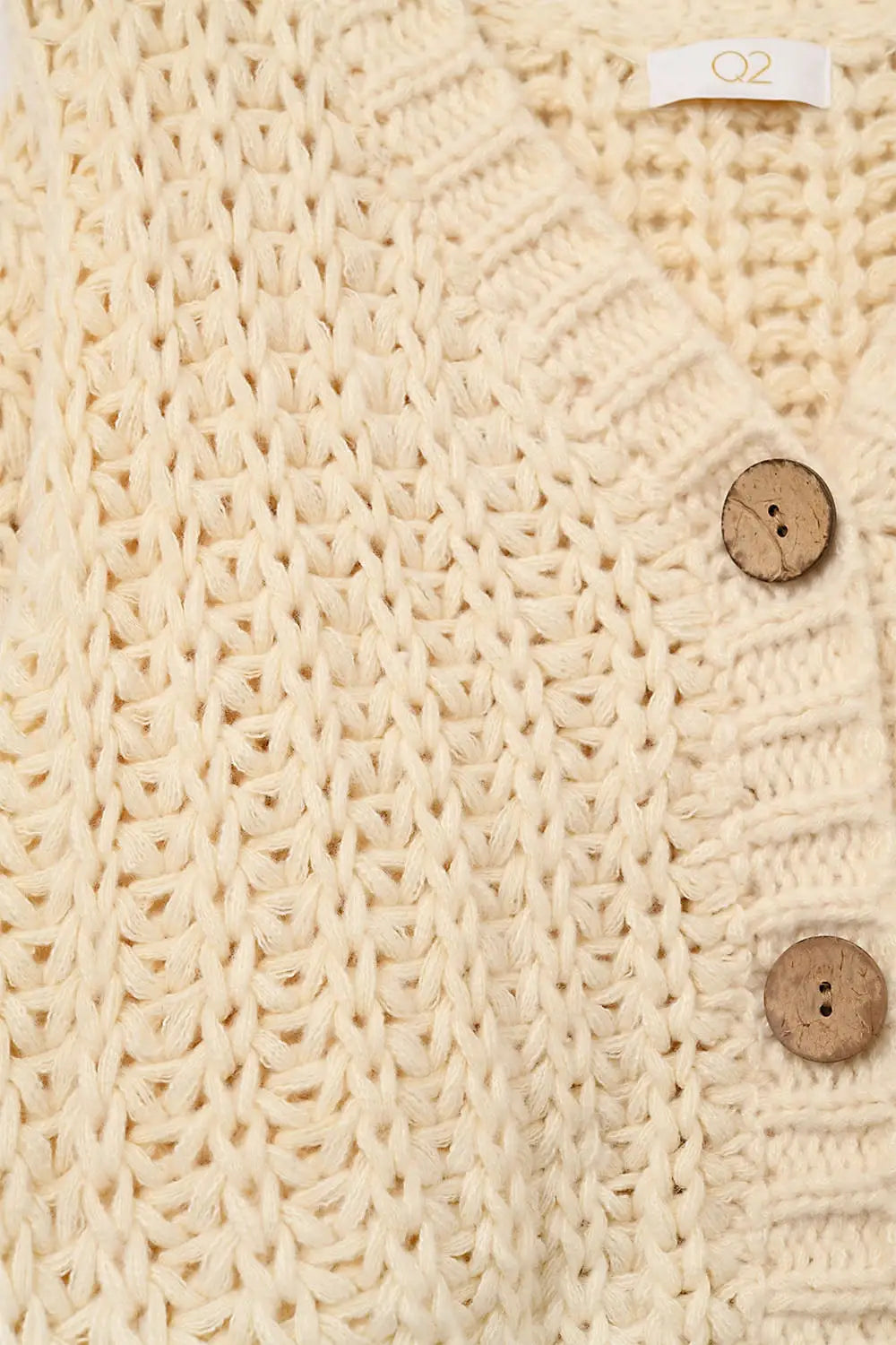 Open Knit Chunky Cardigan In beige - CREAM / ONE - Cardigans
