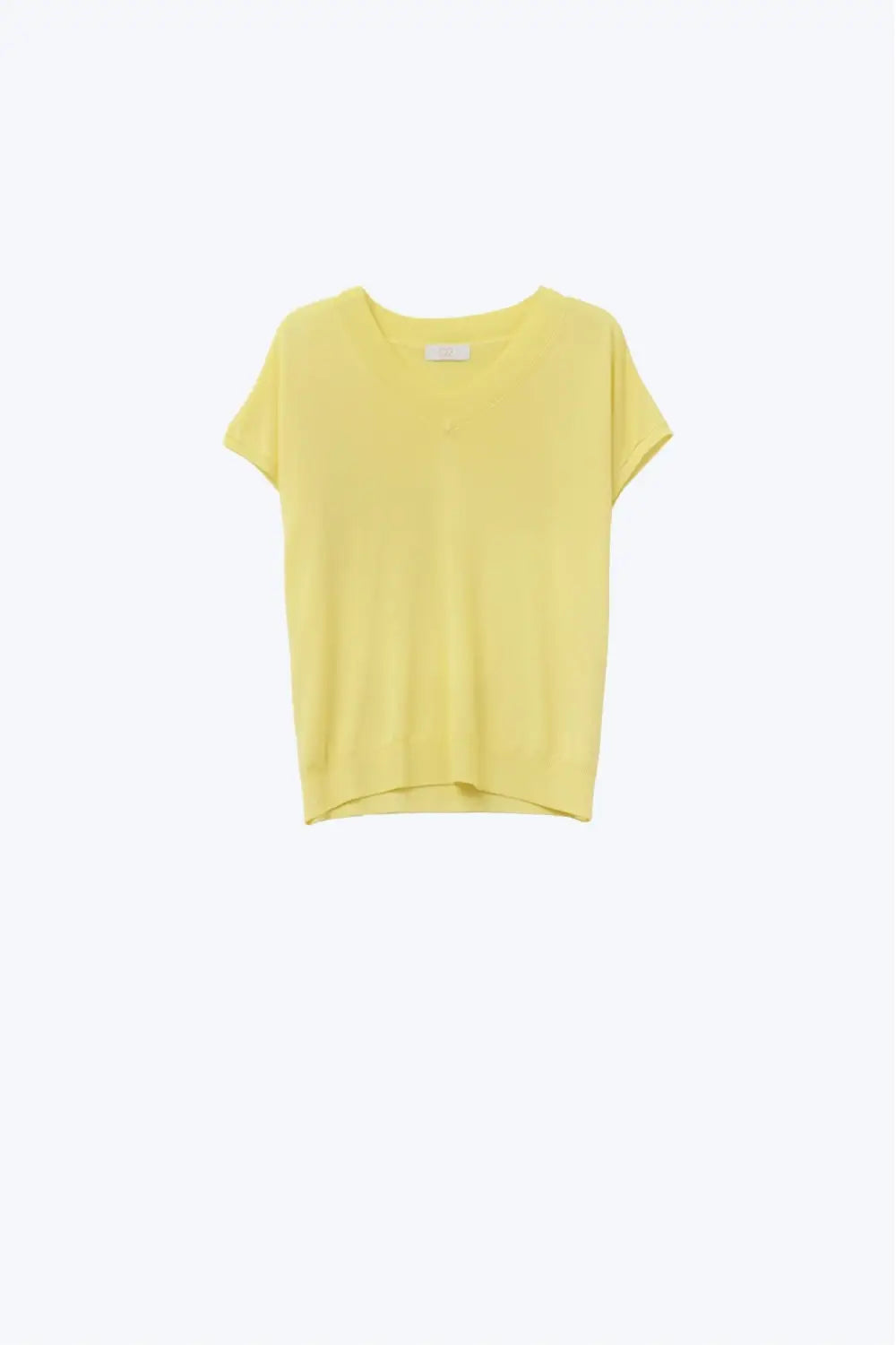 yellow fine knit V-neck sweater - YELLOW / ONE - Sweaters
