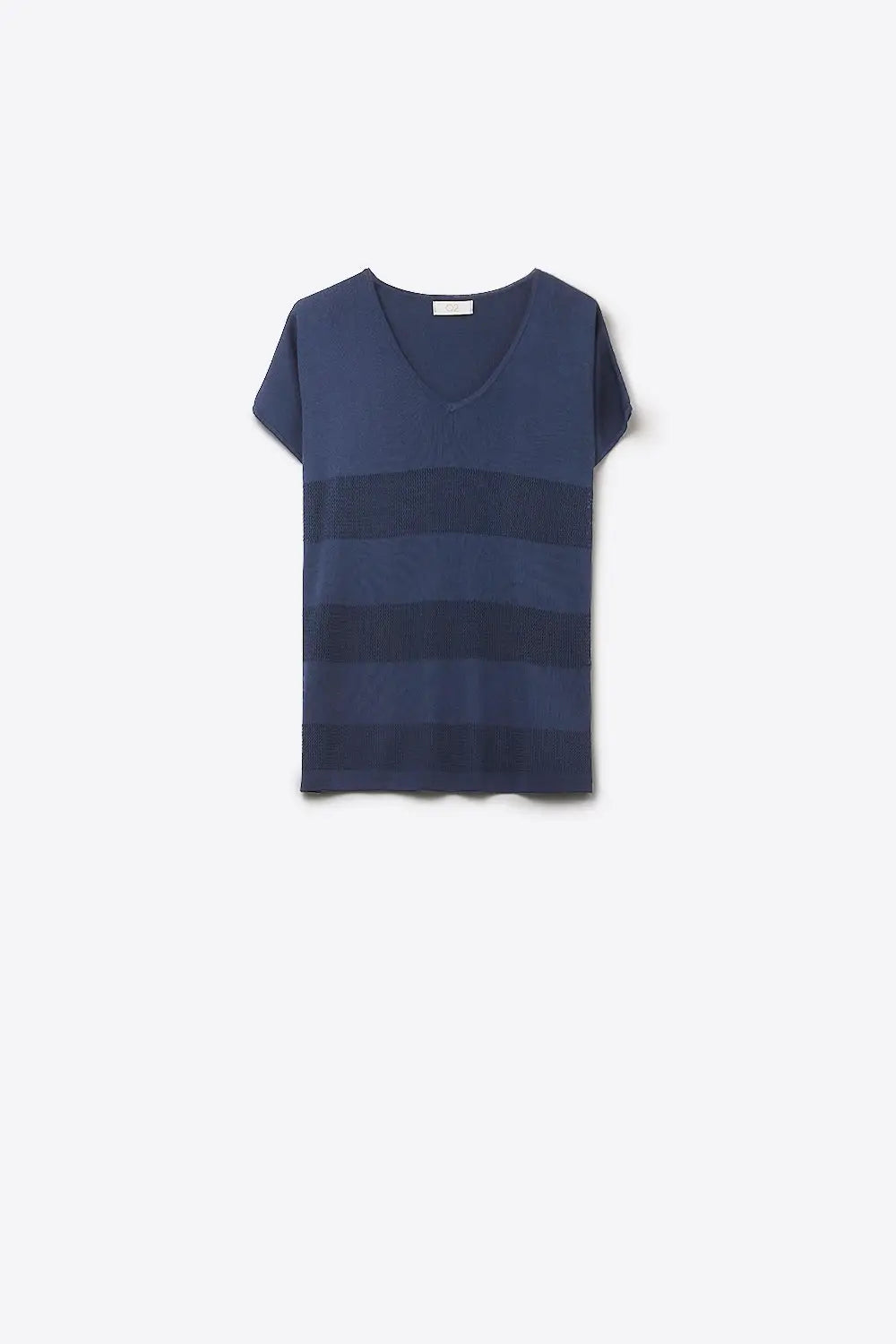 Navy Striped Texture Knit sweater - NAVY / ONE - Sweaters