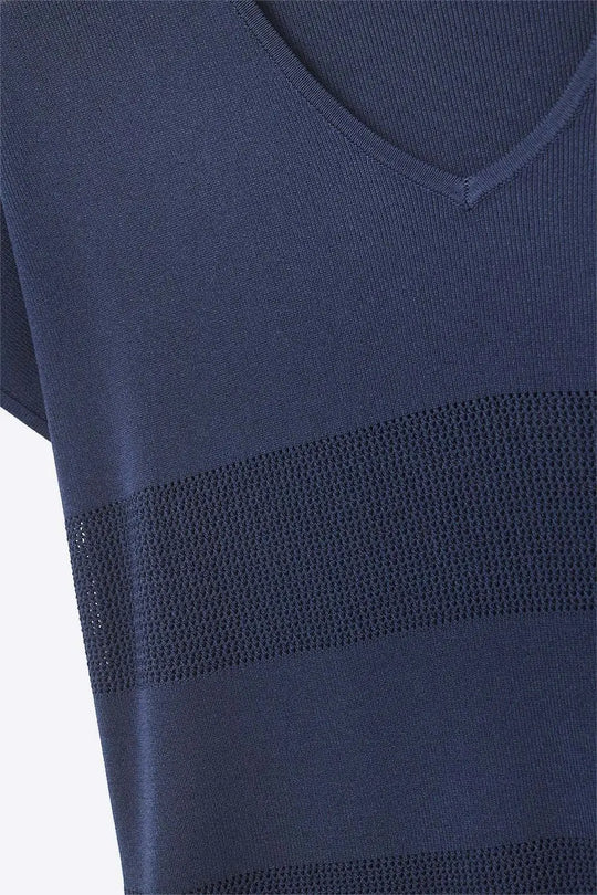Navy Striped Texture Knit sweater - NAVY / ONE - Sweaters