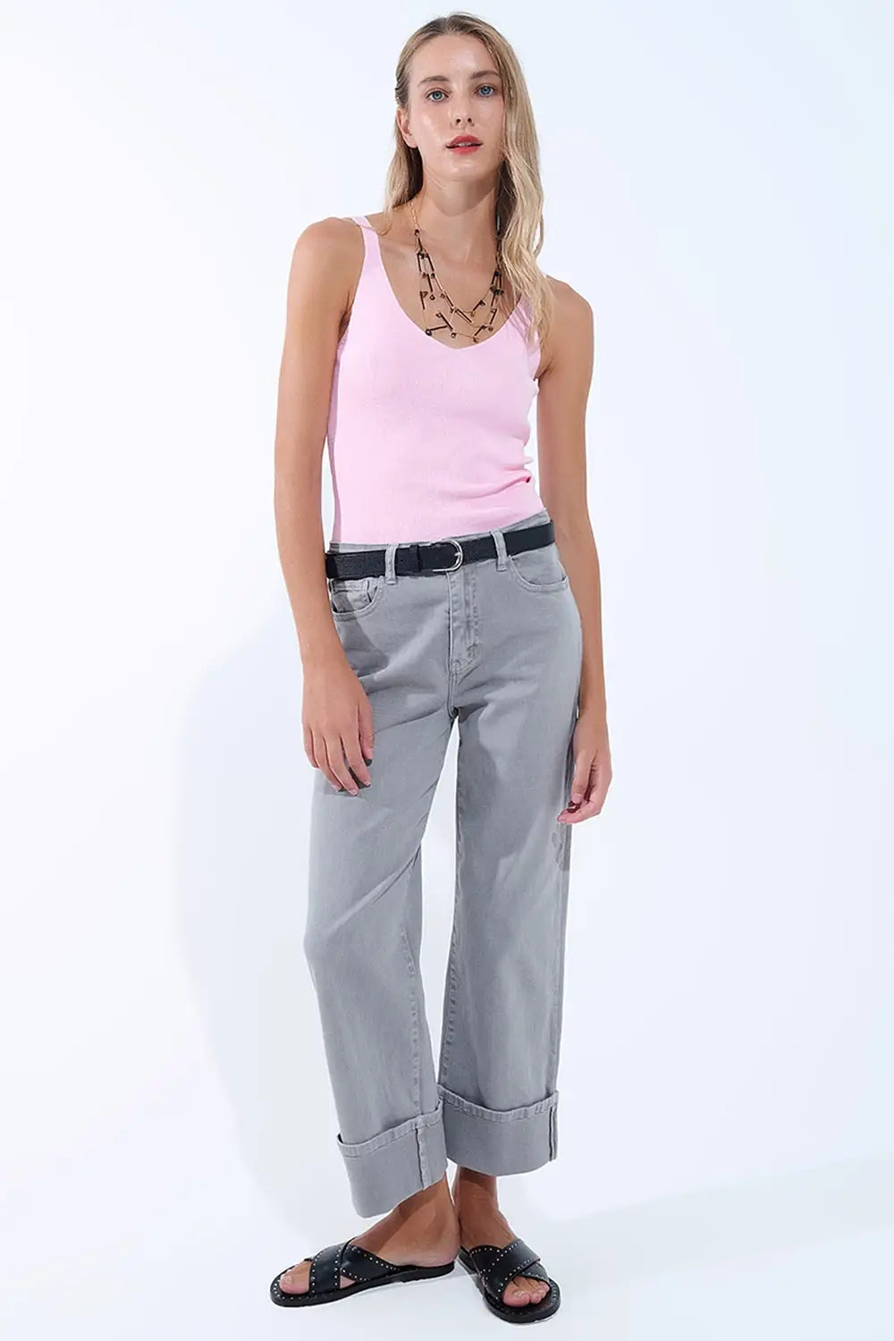 Comfy Ribbed knitted Tank Top in pink - PINK / ONE - Sweaters