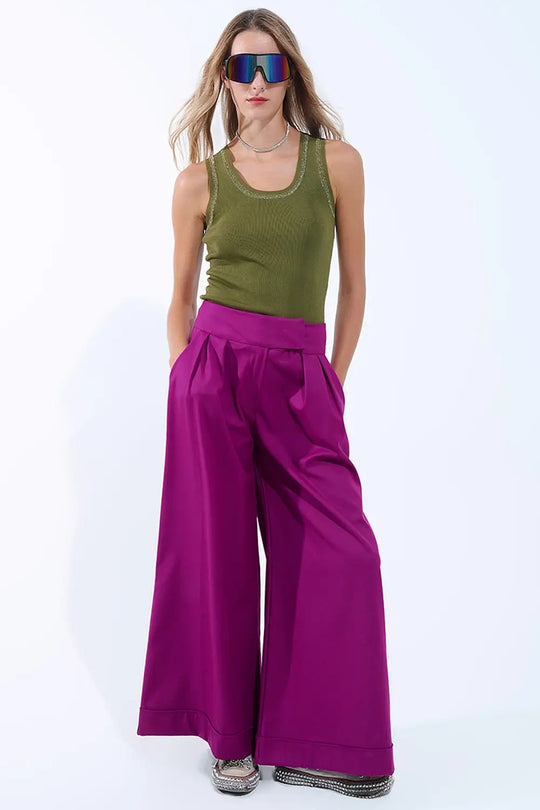 Olive Sleeveless Knit Top with Metallic Trim - KHAKI / ONE - Sweaters