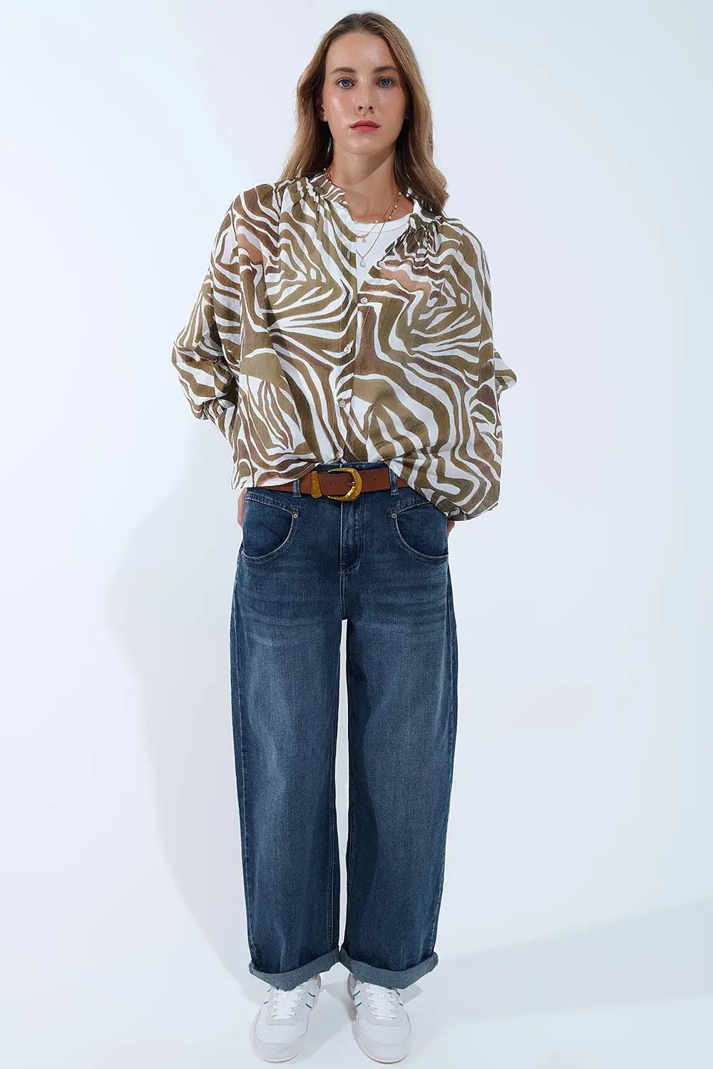 Relaxed WideLeg Vintage Wash Jeans