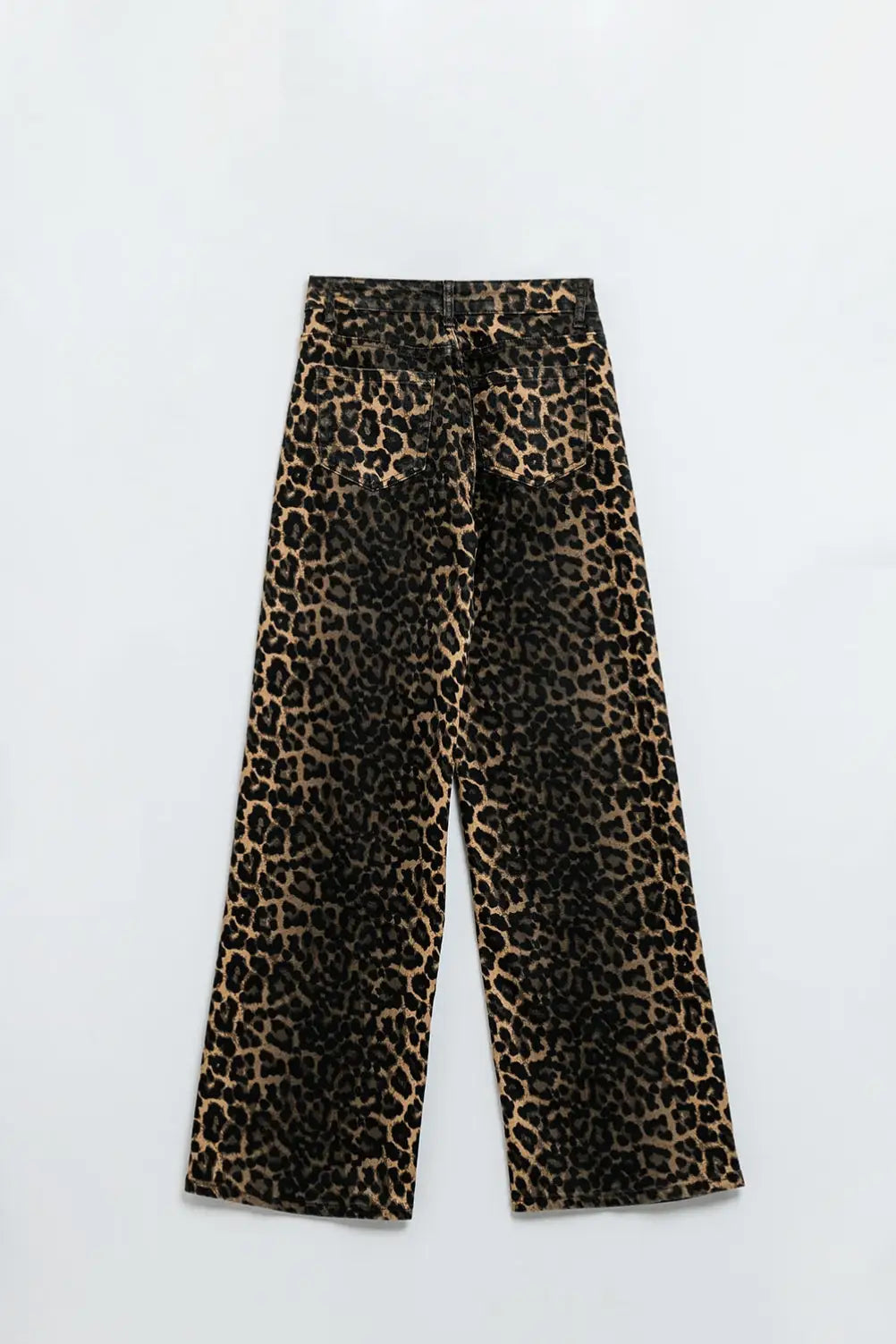 Leopard Print Straight Leg Jeans - Pants