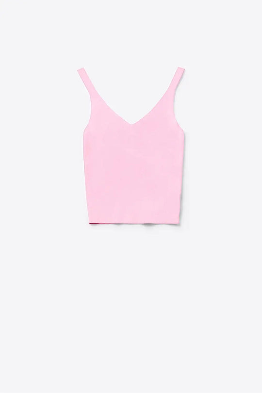 Comfy Ribbed knitted Tank Top in pink - PINK / ONE - Sweaters