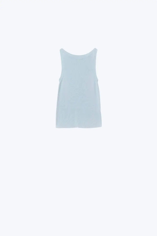 Boat Neck Comfy Ribbed Top in Baby Blue - BLUE / ONE - Tops