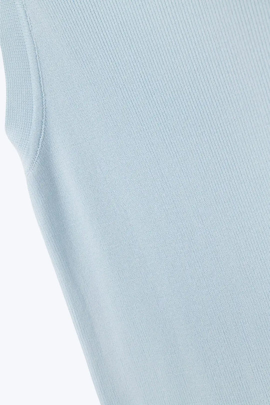 Boat Neck Comfy Ribbed Top in Baby Blue - BLUE / ONE - Tops