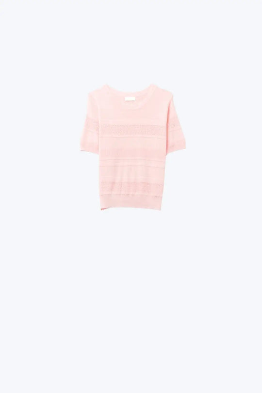 Textured Stripe Knit Sweater in pink - PINK / ONE - Sweaters