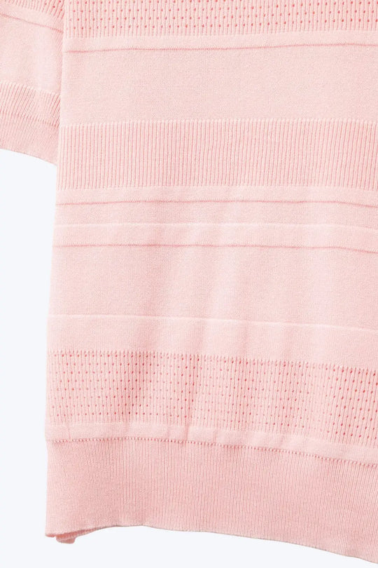 Textured Stripe Knit Sweater in pink - PINK / ONE - Sweaters