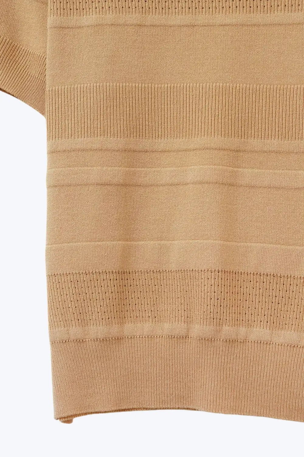 Textured Stripe Knit Sweater in Camel - CAMEL / ONE - Sweaters