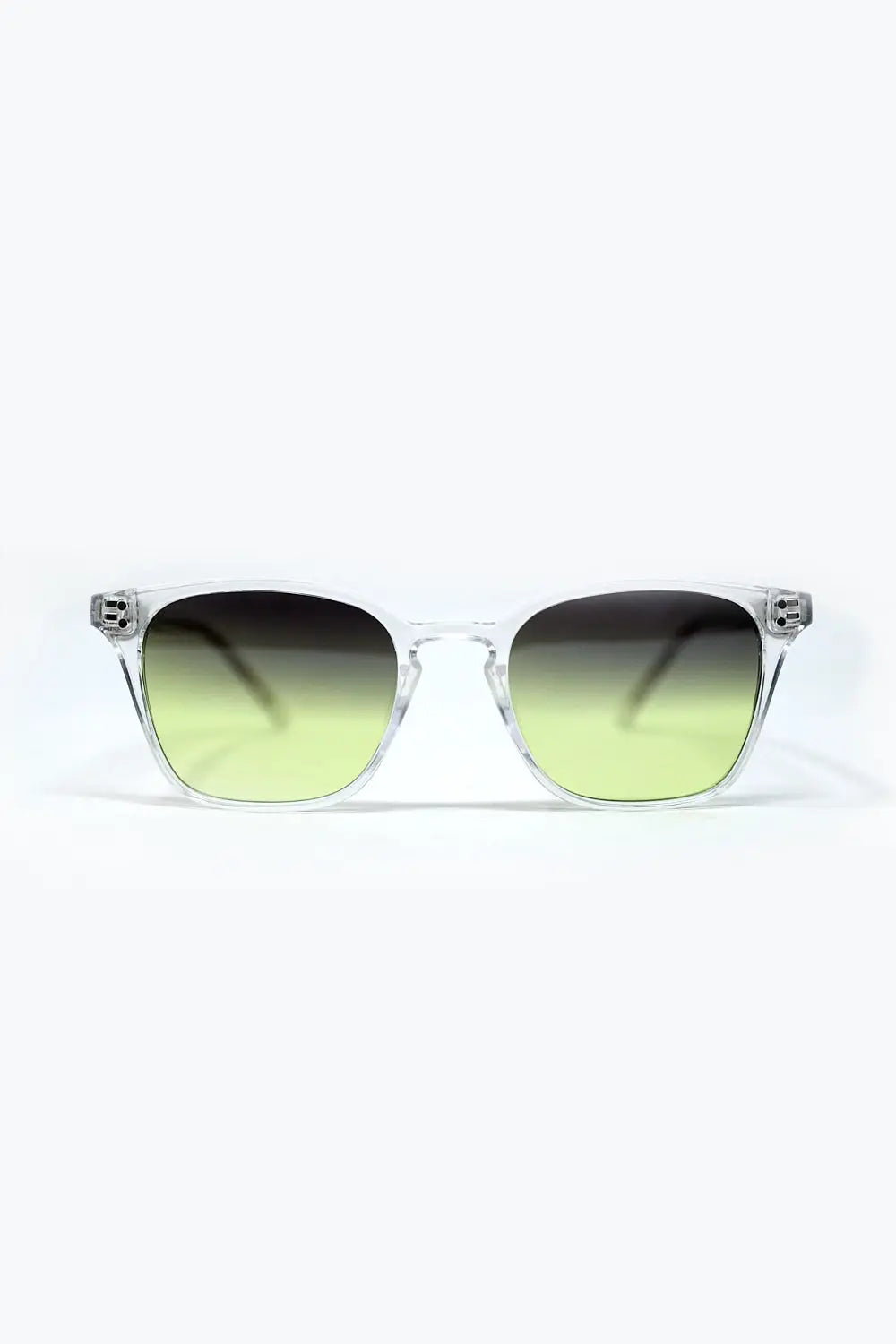 Clear Gradient Sunglasses with Sunset Lenses - GREEN / ONE - Sunglasses