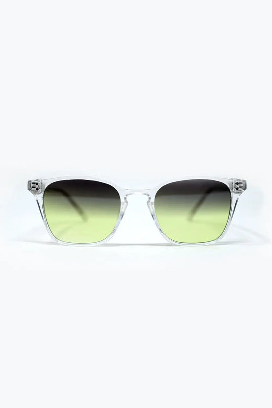 Clear Gradient Sunglasses with Sunset Lenses - GREEN / ONE - Sunglasses