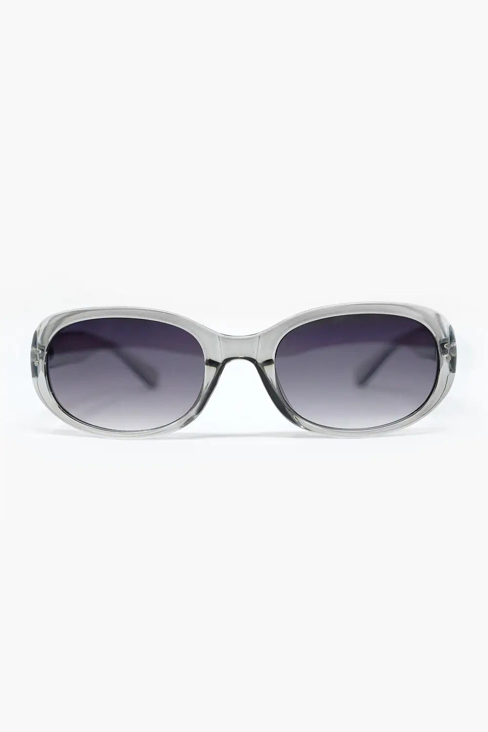 Grey Acrylic Oval Oversized Sunglasses - GRAY / ONE - Sunglasses