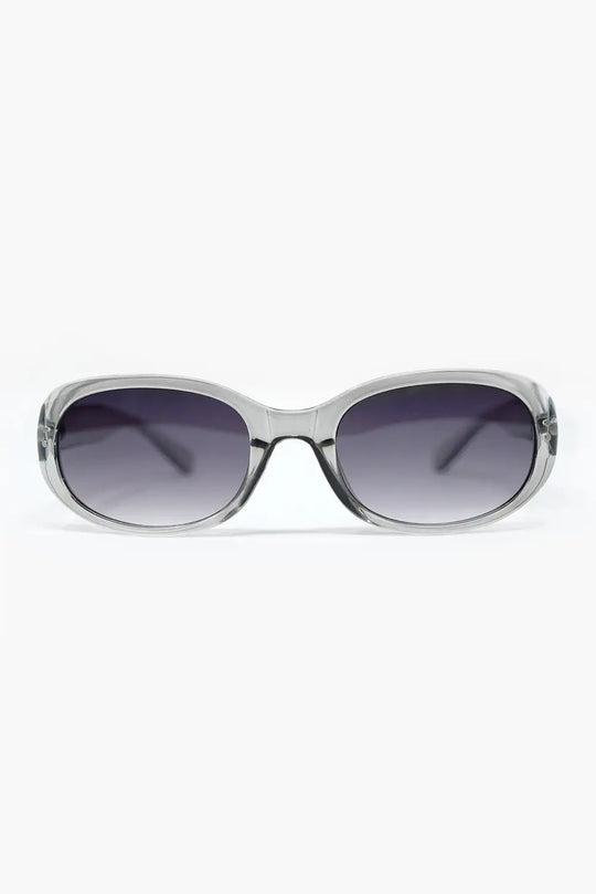 Grey Acrylic Oval Oversized Sunglasses - GRAY / ONE - Sunglasses