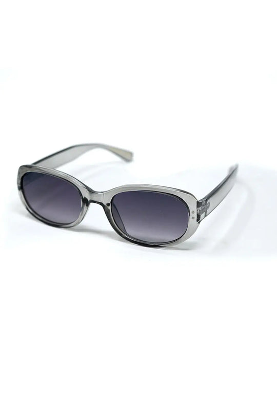 Grey Acrylic Oval Oversized Sunglasses - GRAY / ONE - Sunglasses