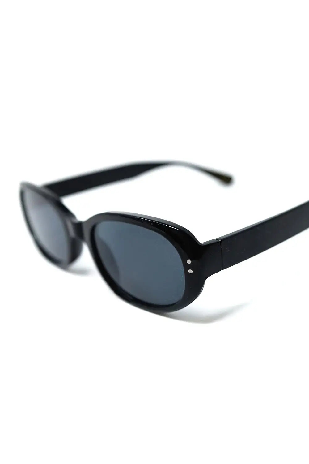 Black Acrylic Oval Oversized Sunglasses - BLACK / ONE - Sunglasses
