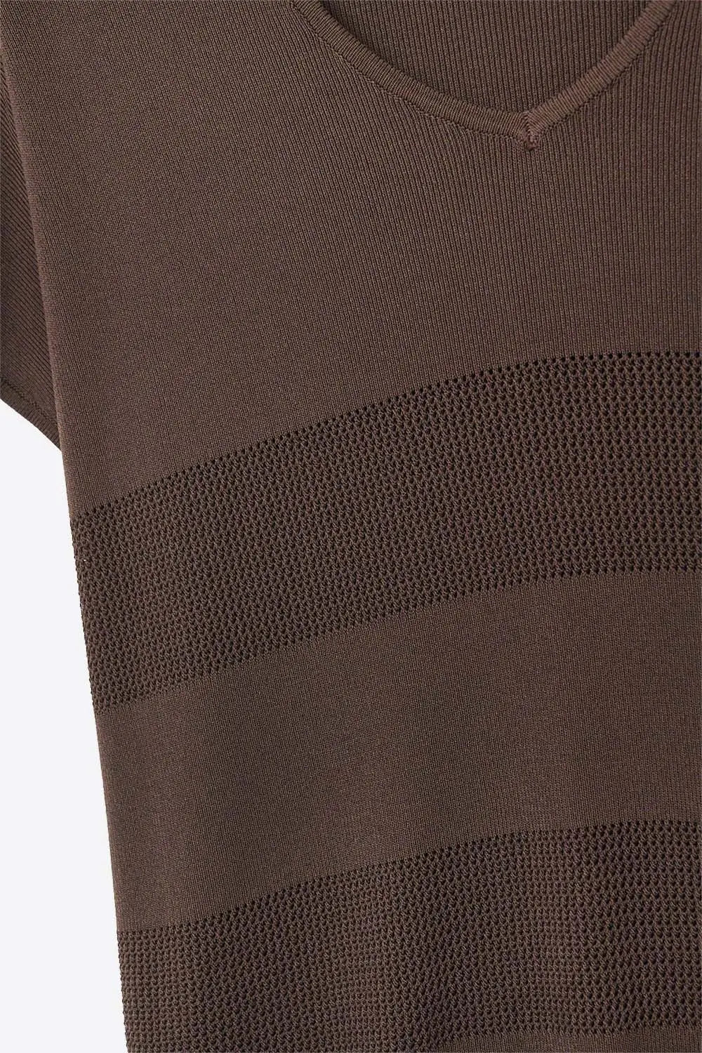 Brown Striped Texture Knit sweater - BROWN / ONE - Sweaters
