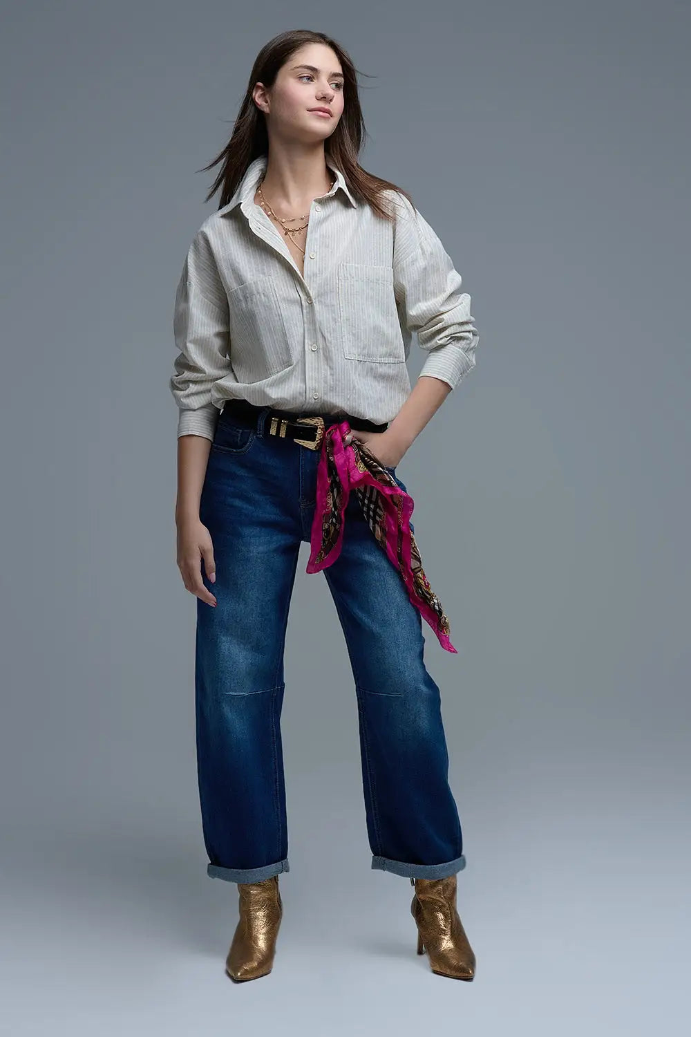 Relaxed Stripe Shirt With Oversized Chest Pockets - Shirts