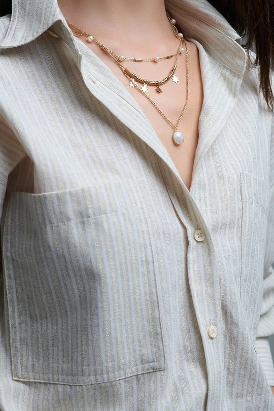 Relaxed Stripe Shirt With Oversized Chest Pockets - Shirts
