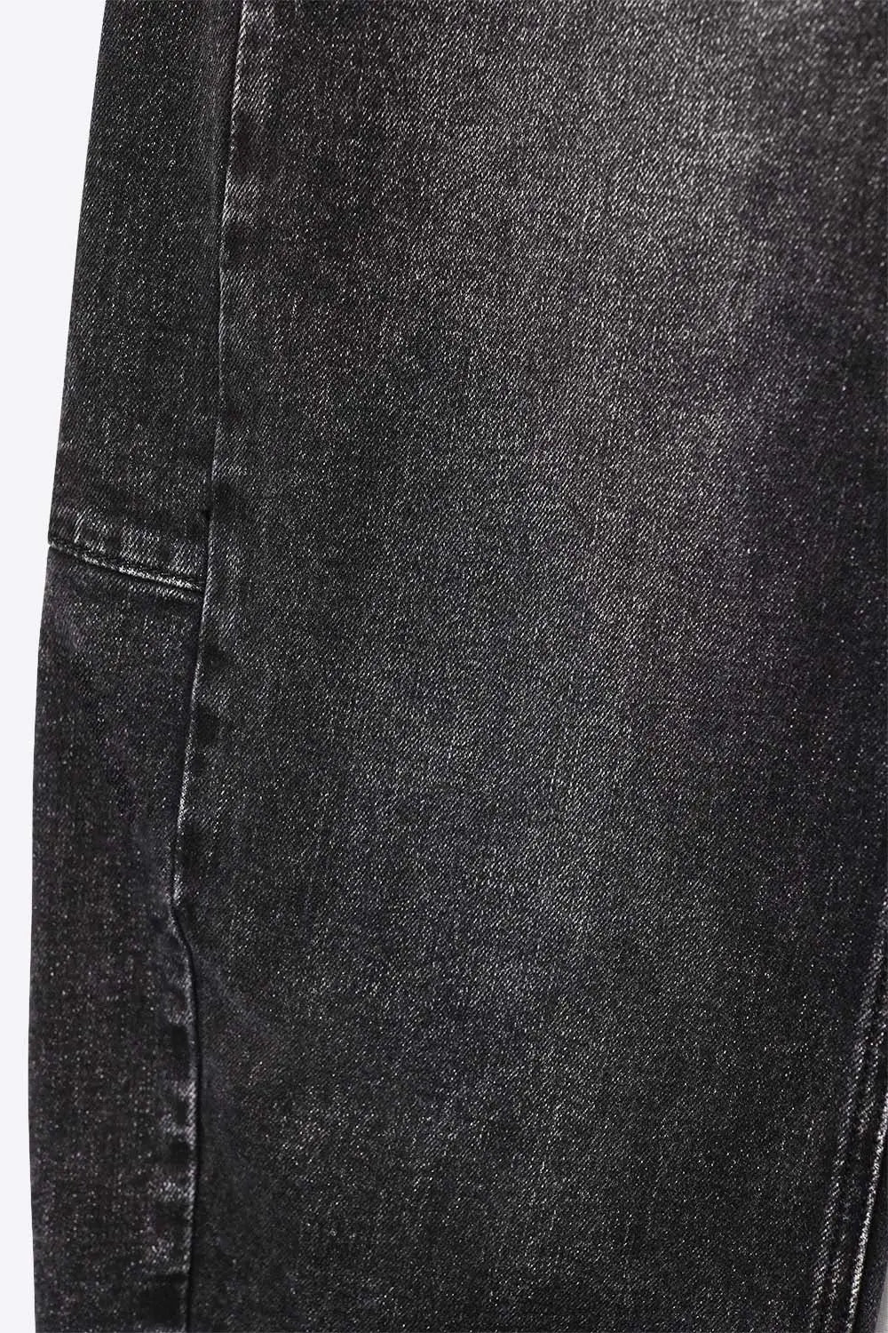 Washed Black Barrel Jeans With Seam Detail